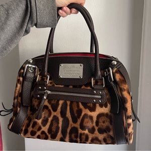 Dolce & Gabbana brown leopard print shoulder bag